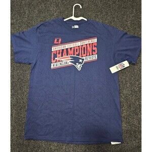 NFL New England Patriots T-Shirt Navy Blue Large Team Apparel Football Shirt NWT